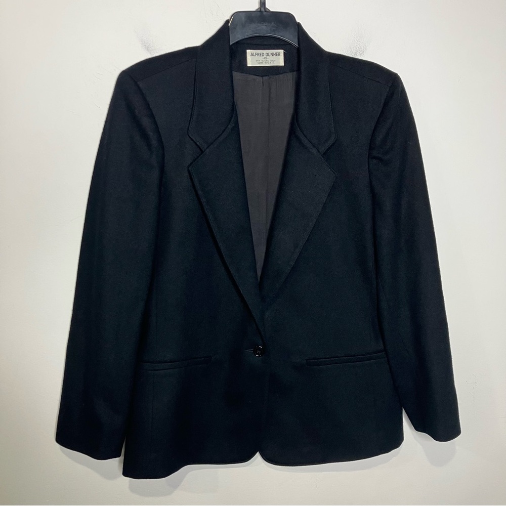 Alfred Dunner Black Classic Single-Button Blazer